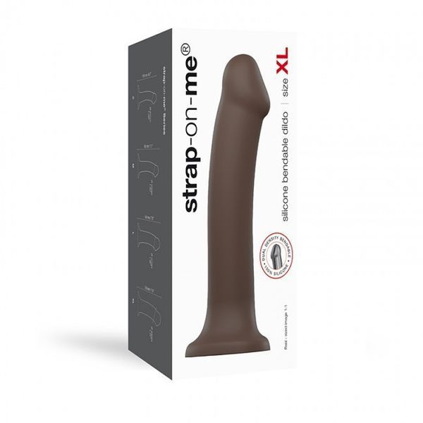 Dildo Strap-On-Me Dual Density Bendable XL, 20 cm (brązowy) 34646 zdjęcie