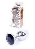 Metalowy korek analny z kryształem Boss Jewellery, 7 cm (czarny) 7955 fotografia
