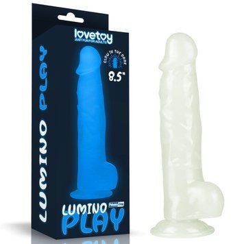 Фаллоимитатор светящийся в темноте Lumino Play 8.5", 21.5 см (синий) 14677 фото