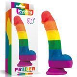 Dildo LoveToy Prider Dildo 8", 20,5 cm (tęcza) 14380 fotografia