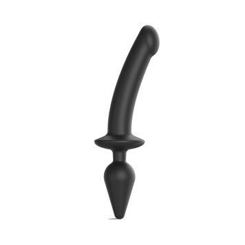Dildo z korkiem analnym Strap-On-Me Switch Plug-In Dildo S, 21 cm (czarny) 34830 zdjęcie