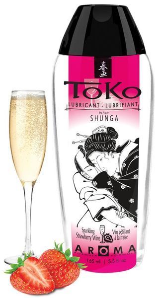 Lubrykant na bazie wody Shunga Toko Aroma szampan truskawkowy, 165 ml 15160 zdjęcie
