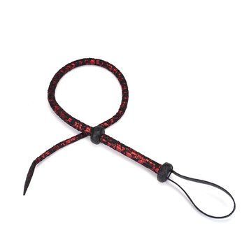 Bicz Liebe Seele Victorian Garden Lace and Vegan Leather Bull Whip, 90 cm (czarny z czerwonym) 61768 zdjęcie