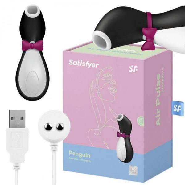 Вакуумный стимулятор клитора с вибрацией Satisfyer Pro Penguin Next Generation (черный) 8770 фото