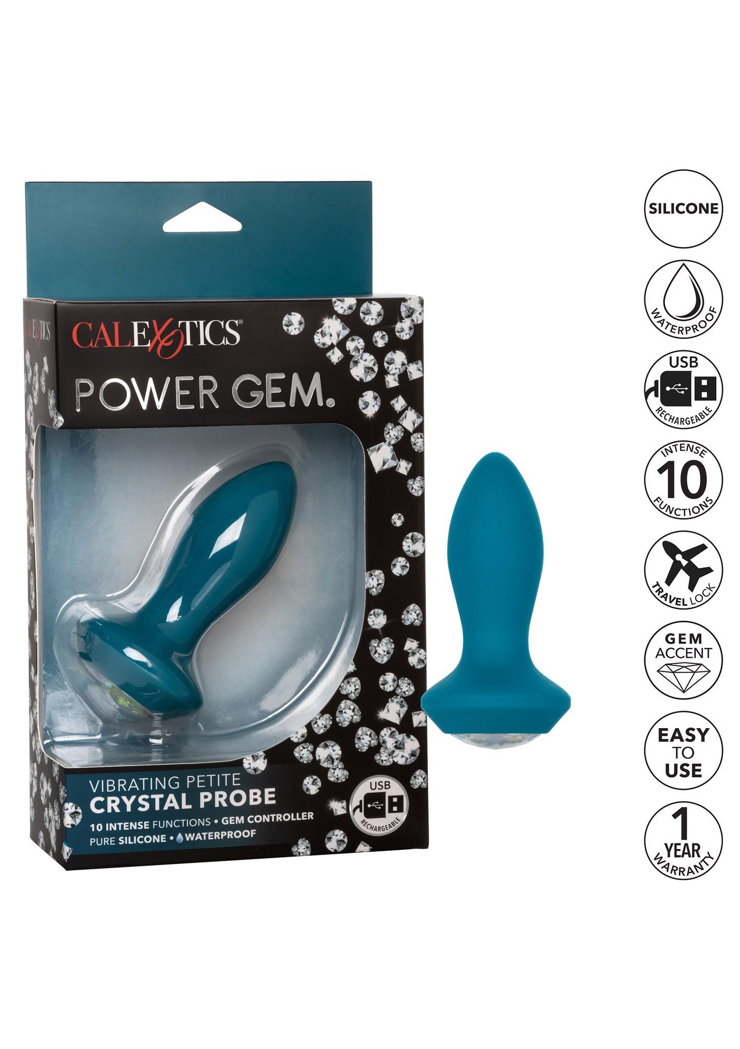 Korek analny Power Gem Vibrating Crystal Probe, 10,7 cm (niebieski) Korek analny Power Gem Vibrating Crystal Probe, 10,7 cm (niebieski)