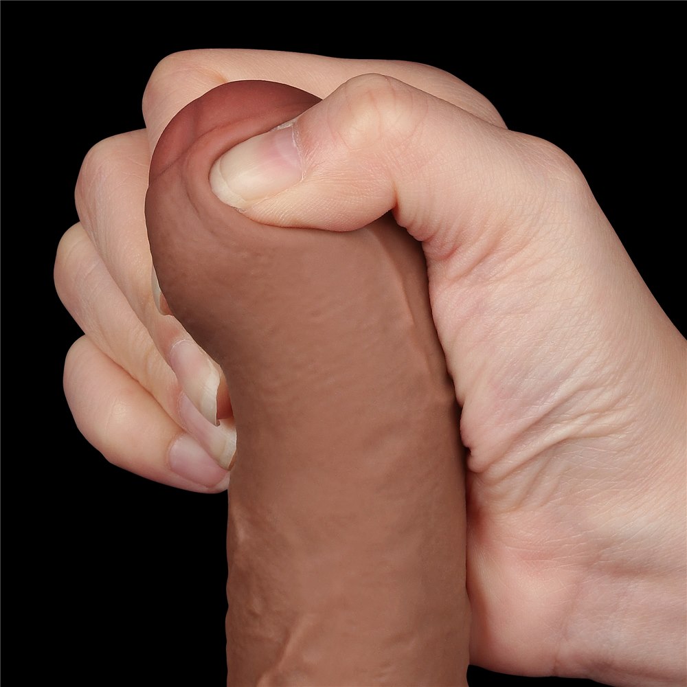 Dildo LoveToy Sliding-Skin Dual Layer Dong 7", 18,3 cm (brązowy) Dildo LoveToy Sliding-Skin Dual Layer Dong 7", 18,3 cm (brązowy)