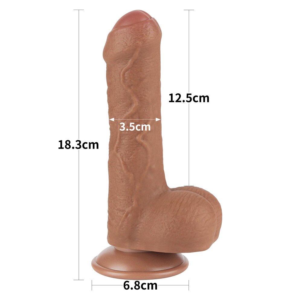 Dildo LoveToy Sliding-Skin Dual Layer Dong 7", 18,3 cm (brązowy) Dildo LoveToy Sliding-Skin Dual Layer Dong 7", 18,3 cm (brązowy)