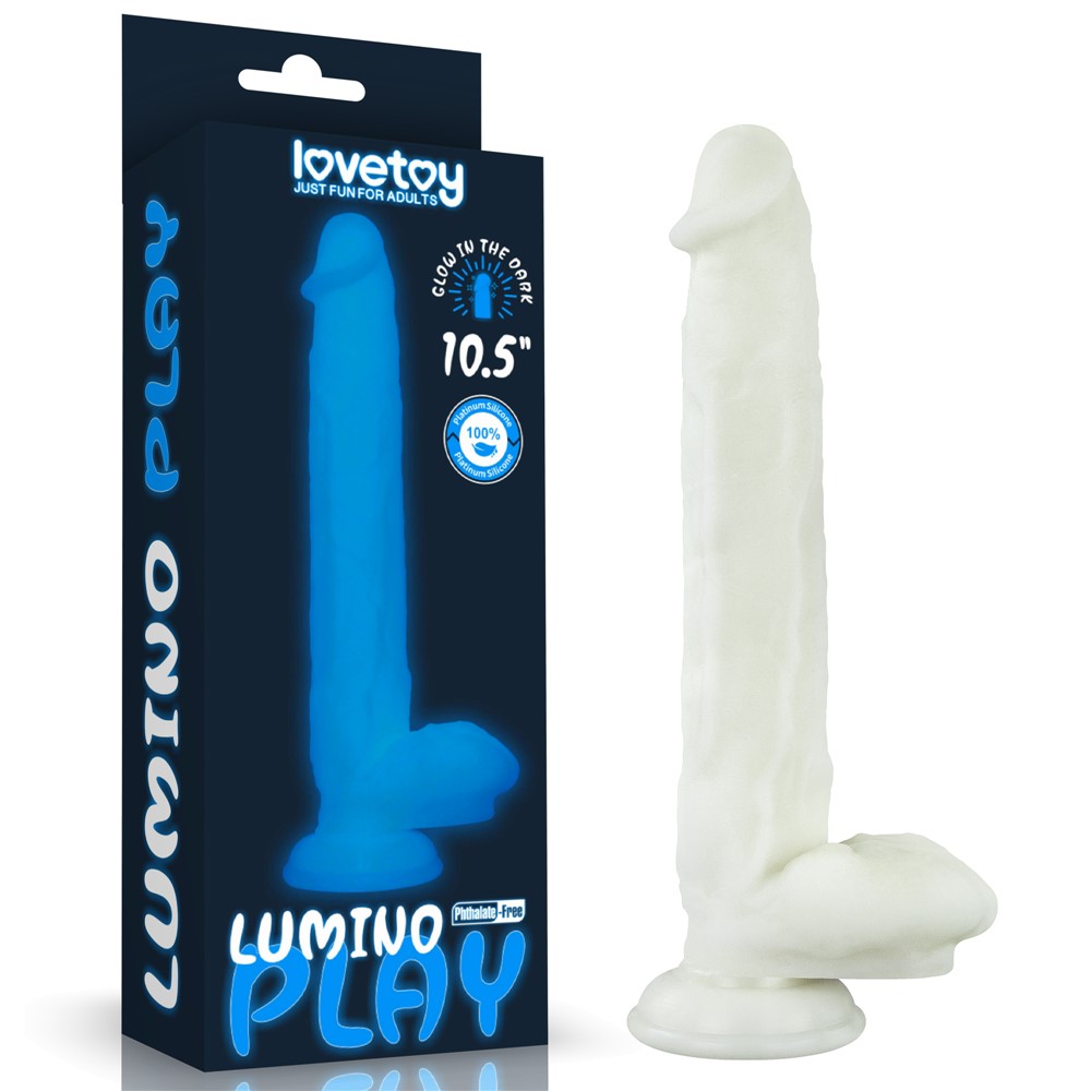 Neonowe dildo LoveToy Lumino Play, 26,9 cm (niebieski) Neonowe dildo LoveToy Lumino Play, 26,9 cm (niebieski)