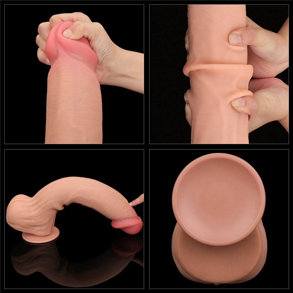 Dildo LoveToy Sliding-Skin Dual Layer Dong King Sized, 36 cm (w kolorze cielistym) Dildo LoveToy Sliding-Skin Dual Layer Dong King Sized, 36 cm (w kolorze cielistym)