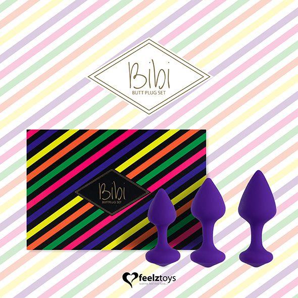 Zestaw korków analnych FeelzToys Bibi, 3 szt (fioletowy) Zestaw korków analnych FeelzToys Bibi, 3 szt (fioletowy)