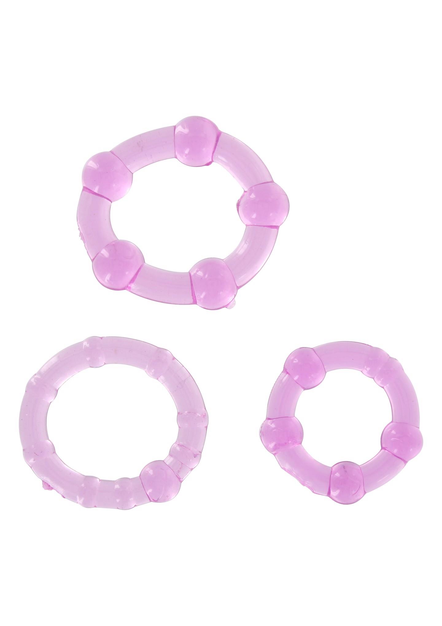 Pierścienie erekcyjne Scala Selection Stay Hard Rings, 3 szt (fioletowy)