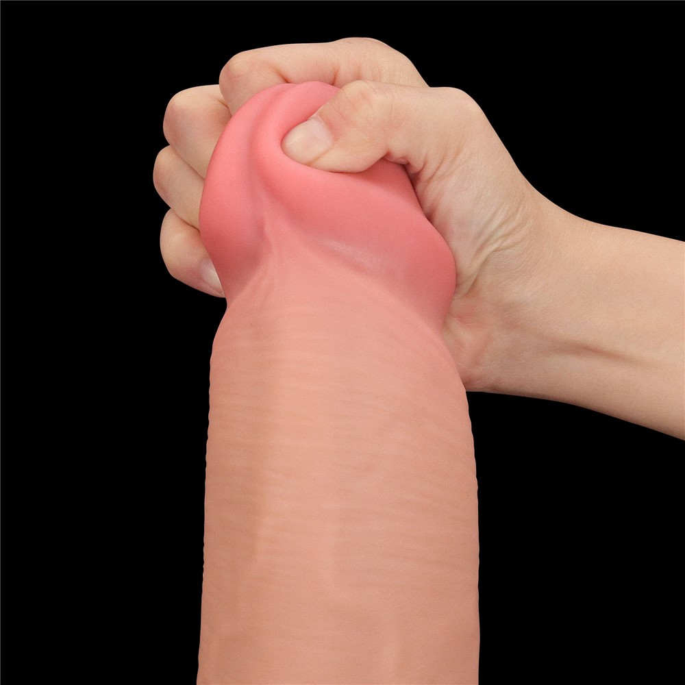 Dildo LoveToy Sliding-Skin Dual Layer Dong King Sized, 36 cm (w kolorze cielistym) Dildo LoveToy Sliding-Skin Dual Layer Dong King Sized, 36 cm (w kolorze cielistym)