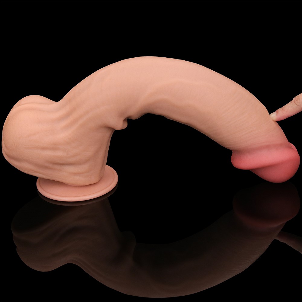Dildo LoveToy Sliding-Skin Dual Layer Dong King Sized, 36 cm (w kolorze cielistym) Dildo LoveToy Sliding-Skin Dual Layer Dong King Sized, 36 cm (w kolorze cielistym)