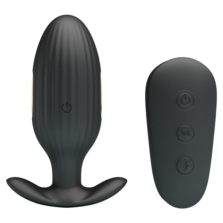 Korek analny Pretty Love Electric Shock Massager, 9,2 cm (czarny) Korek analny Pretty Love Electric Shock Massager, 9,2 cm (czarny)