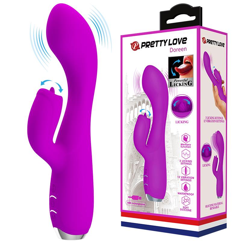 Вибратор-кролик Pretty Love Doreen, 19,8 см (фиолетовый) Вибратор-кролик Pretty Love Doreen, 19,8 см (фиолетовый)