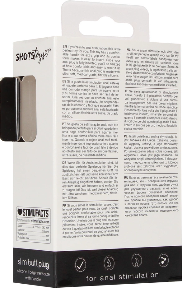 Korek analny ShotsToys Slim Butt Plug, 8.3 cm (czarny) Korek analny ShotsToys Slim Butt Plug, 8.3 cm (czarny)