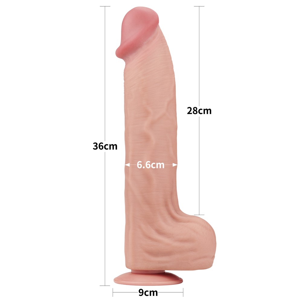 Dildo LoveToy Sliding-Skin Dual Layer Dong King Sized, 36 cm (w kolorze cielistym) Dildo LoveToy Sliding-Skin Dual Layer Dong King Sized, 36 cm (w kolorze cielistym)