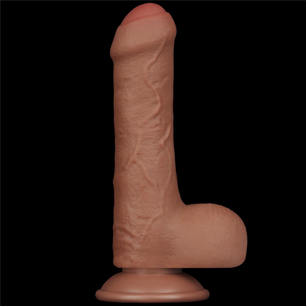 Dildo LoveToy Sliding-Skin Dual Layer Dong 7", 18,3 cm (brązowy) Dildo LoveToy Sliding-Skin Dual Layer Dong 7", 18,3 cm (brązowy)