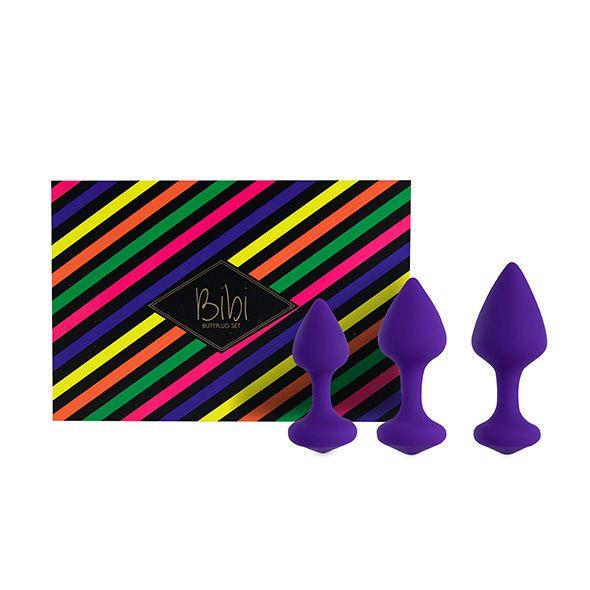 Zestaw korków analnych FeelzToys Bibi, 3 szt (fioletowy) Zestaw korków analnych FeelzToys Bibi, 3 szt (fioletowy)