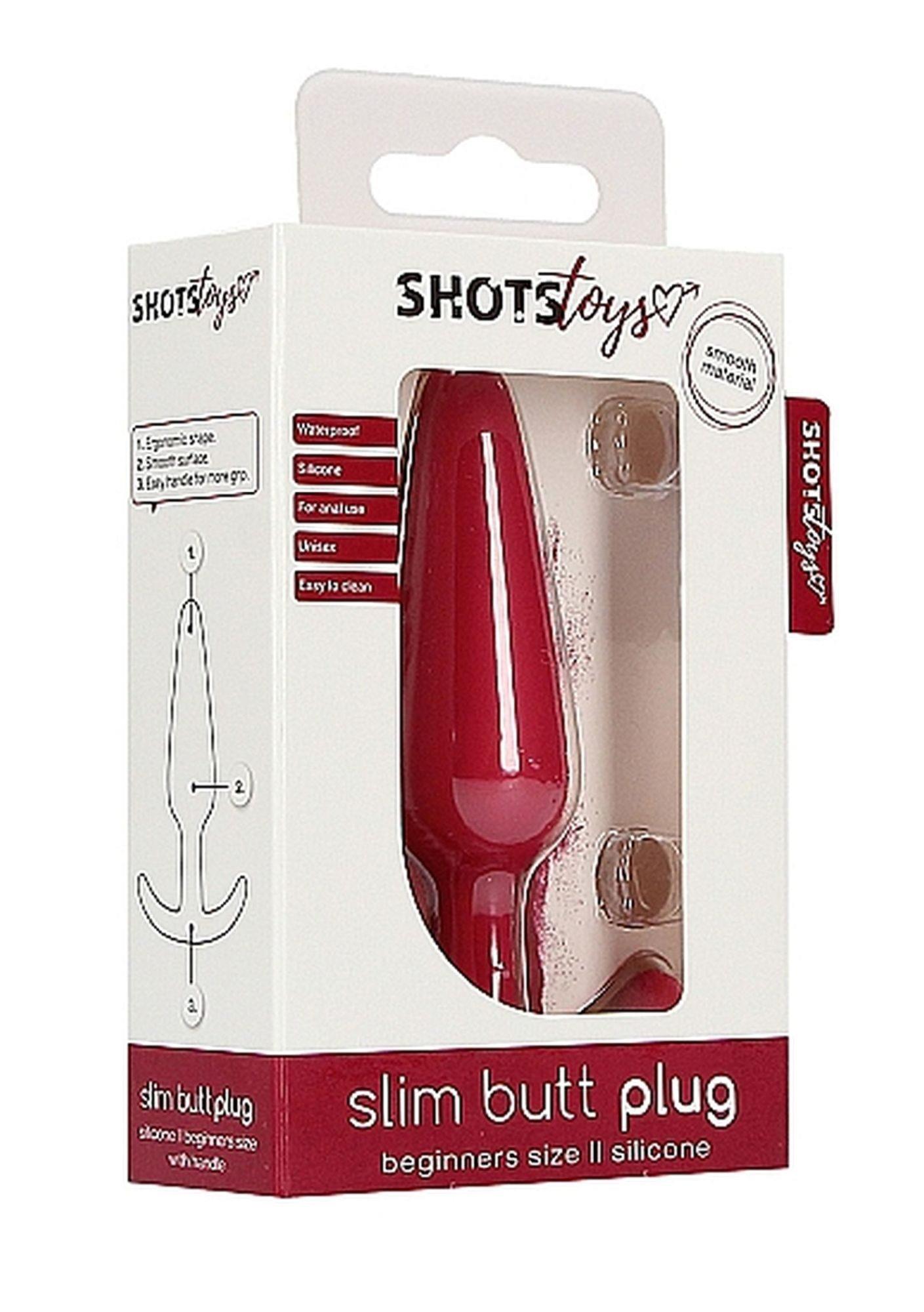 Korek analny ShotsToys Slim Butt Plug, 8.3 cm (czerwony) Korek analny ShotsToys Slim Butt Plug, 8.3 cm (czerwony)