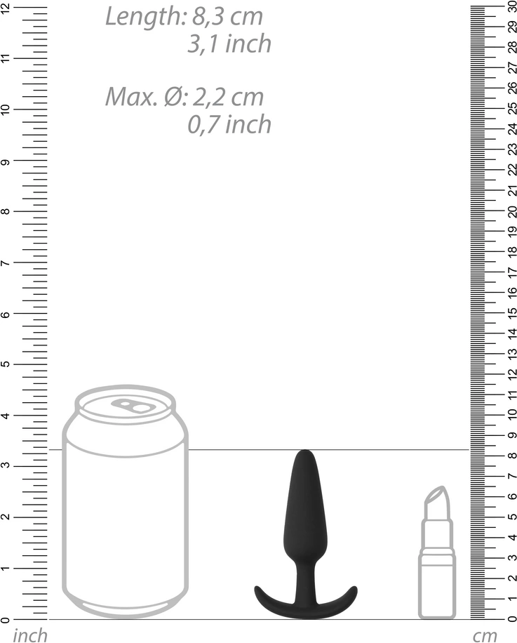 Korek analny ShotsToys Slim Butt Plug, 8.3 cm (czarny) Korek analny ShotsToys Slim Butt Plug, 8.3 cm (czarny)
