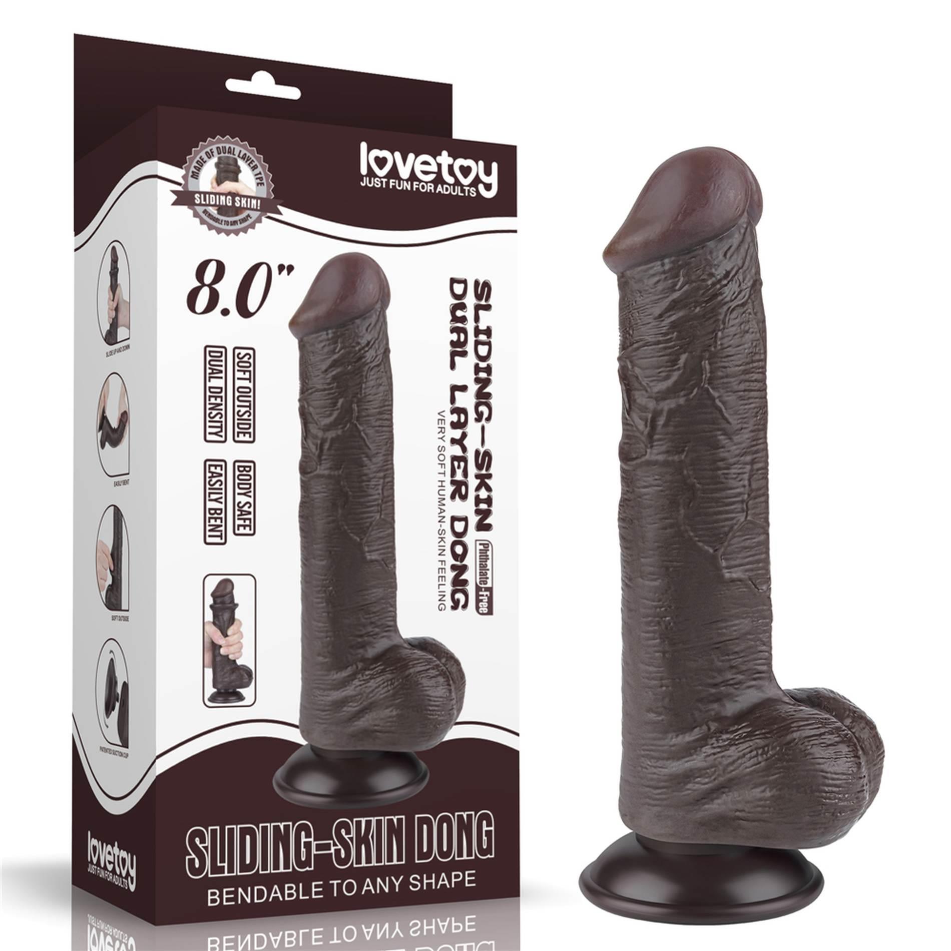 Dildo Lovetoy Sliding-Skin Dual Layer Dong 8'', 20.8 cm (czarny) Dildo Lovetoy Sliding-Skin Dual Layer Dong 8'', 20.8 cm (czarny)