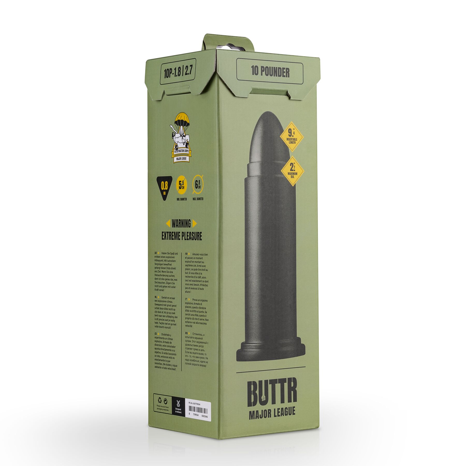 Korek analny Buttr Major League 10 Pounder, 25.5 cm (czarny) Korek analny Buttr Major League 10 Pounder, 25.5 cm (czarny)