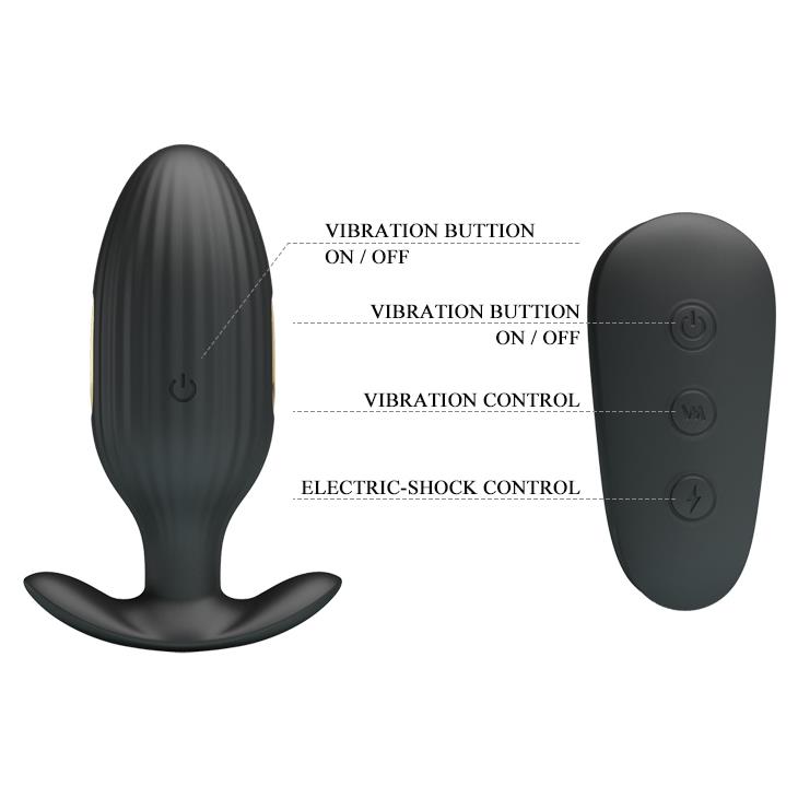 Korek analny Pretty Love Electric Shock Massager, 9,2 cm (czarny) Korek analny Pretty Love Electric Shock Massager, 9,2 cm (czarny)