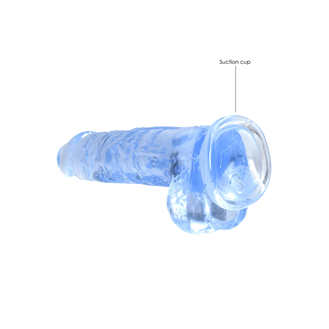 Dildo RealRock Crystal Clear 8”, 21 cm (niebieski) Dildo RealRock Crystal Clear 8”, 21 cm (niebieski)