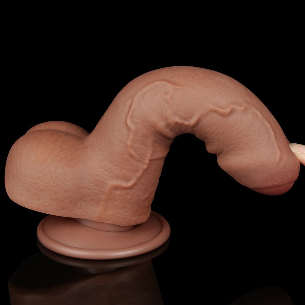 Dildo LoveToy Sliding-Skin Dual Layer Dong 7", 18,3 cm (brązowy) Dildo LoveToy Sliding-Skin Dual Layer Dong 7", 18,3 cm (brązowy)