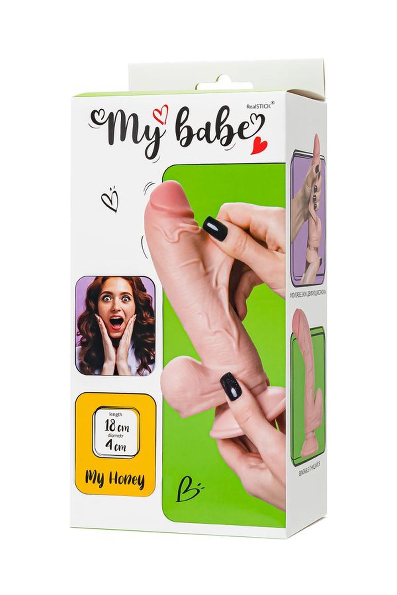 Dildo My Babe by RealStick My Honey, 18 cm (w kolorze cielistym) Dildo My Babe by RealStick My Honey, 18 cm (w kolorze cielistym)