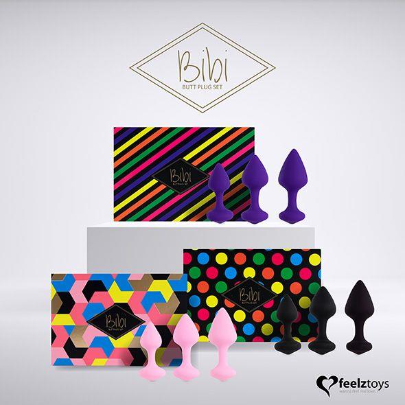 Zestaw korków analnych FeelzToys Bibi, 3 szt (fioletowy) Zestaw korków analnych FeelzToys Bibi, 3 szt (fioletowy)