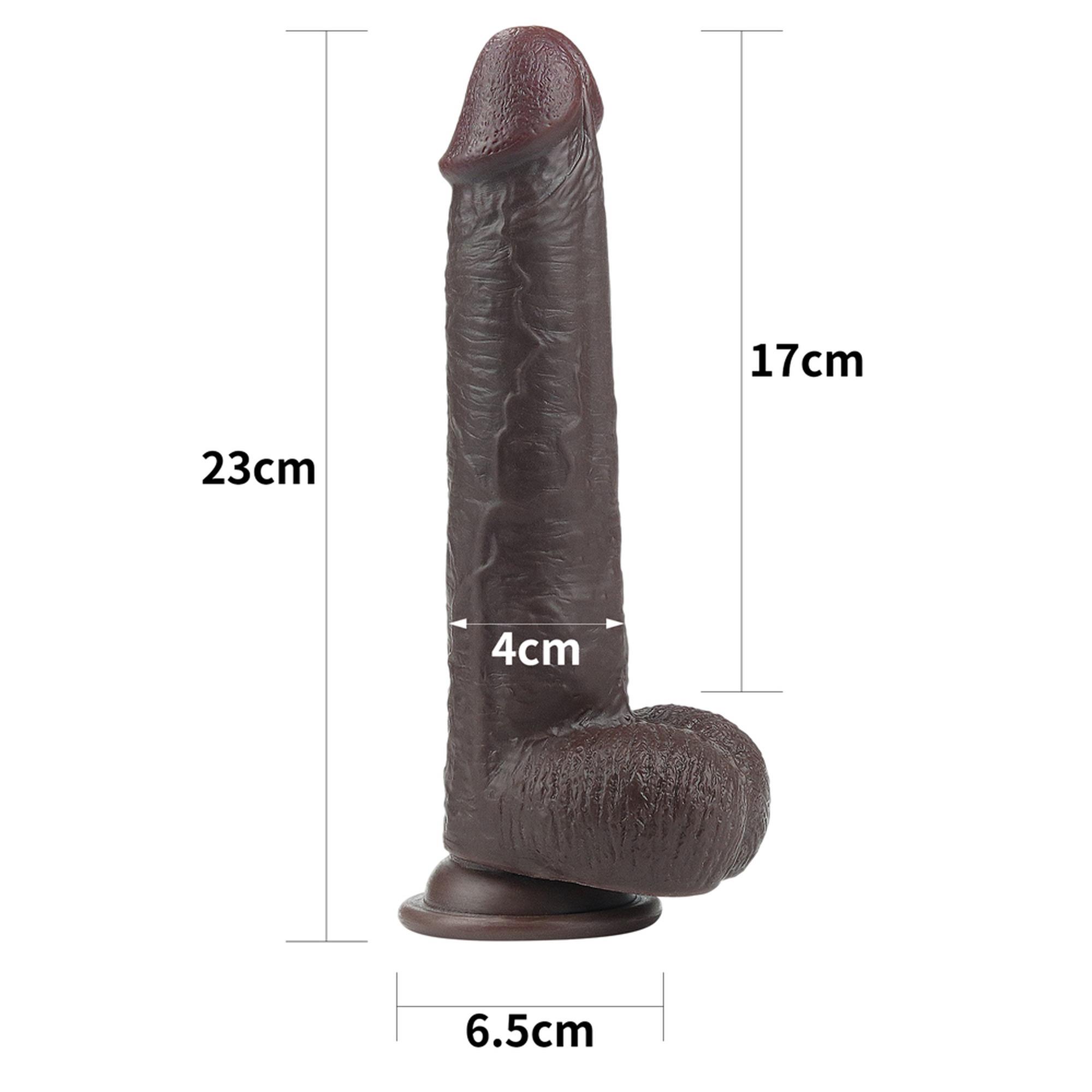 Dildo LoveToy Sliding Skin z dwuwarstwowego materiału, 23 cm (brązowy) Dildo LoveToy Sliding Skin z dwuwarstwowego materiału, 23 cm (brązowy)