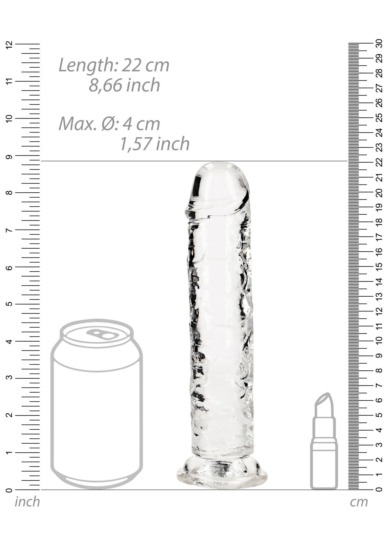 Dildo RealRock Crystal Clear 8'', 22 cm (przezroczysty) Dildo RealRock Crystal Clear 8'', 22 cm (przezroczysty)