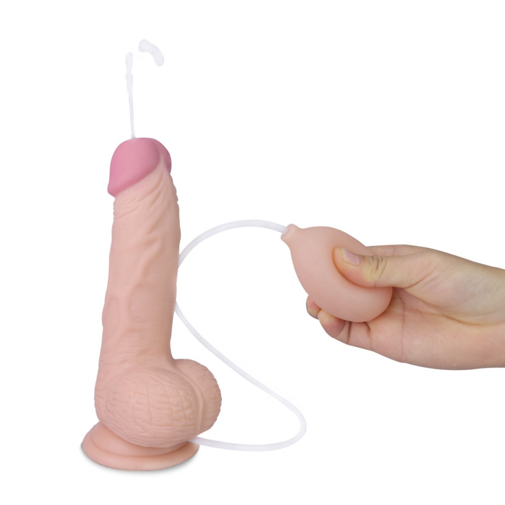 Dildo Cumming Softee Soft Ejaculation Cock With Ball 8", 20.3 cm (w kolorze cielistym) Dildo Cumming Softee Soft Ejaculation Cock With Ball 8", 20.3 cm (w kolorze cielistym)