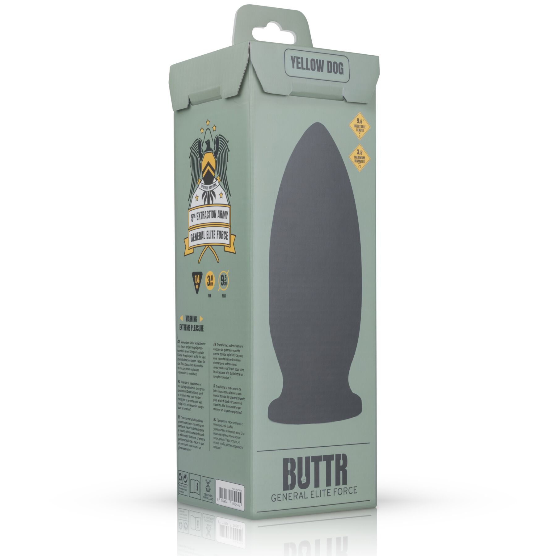 Korek analny Buttr General Elite Force Yellow Dog, 25 cm (czarny) Korek analny Buttr General Elite Force Yellow Dog, 25 cm (czarny)
