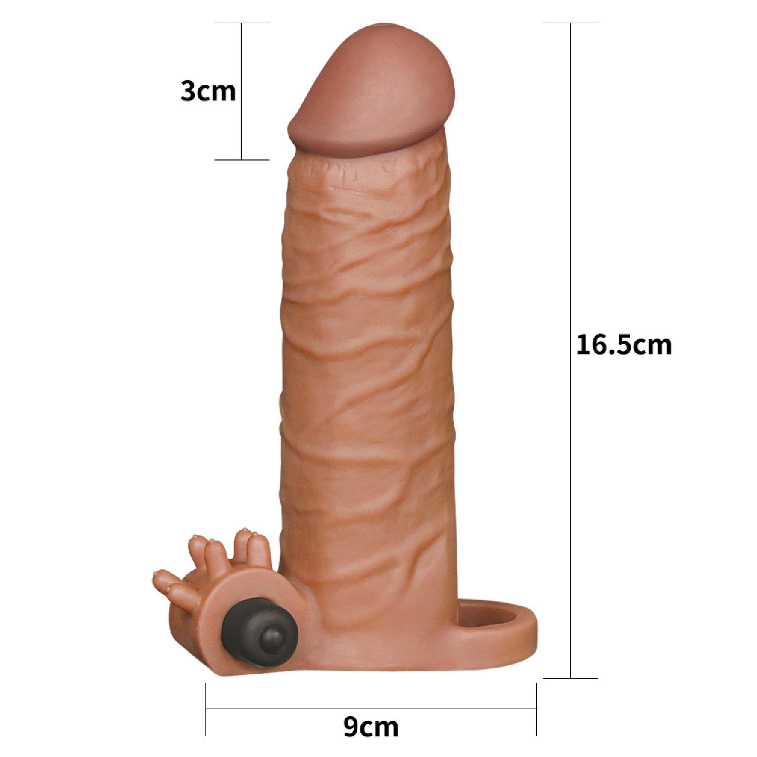 Nasadka na penisa Lovetoy Pleasure X-Tender Add 2", 16.5 cm (brązowy)