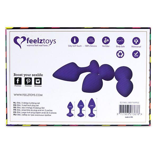 Zestaw korków analnych FeelzToys Bibi, 3 szt (fioletowy) Zestaw korków analnych FeelzToys Bibi, 3 szt (fioletowy)