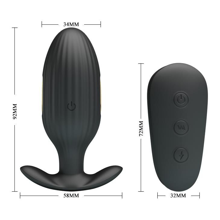 Korek analny Pretty Love Electric Shock Massager, 9,2 cm (czarny) Korek analny Pretty Love Electric Shock Massager, 9,2 cm (czarny)