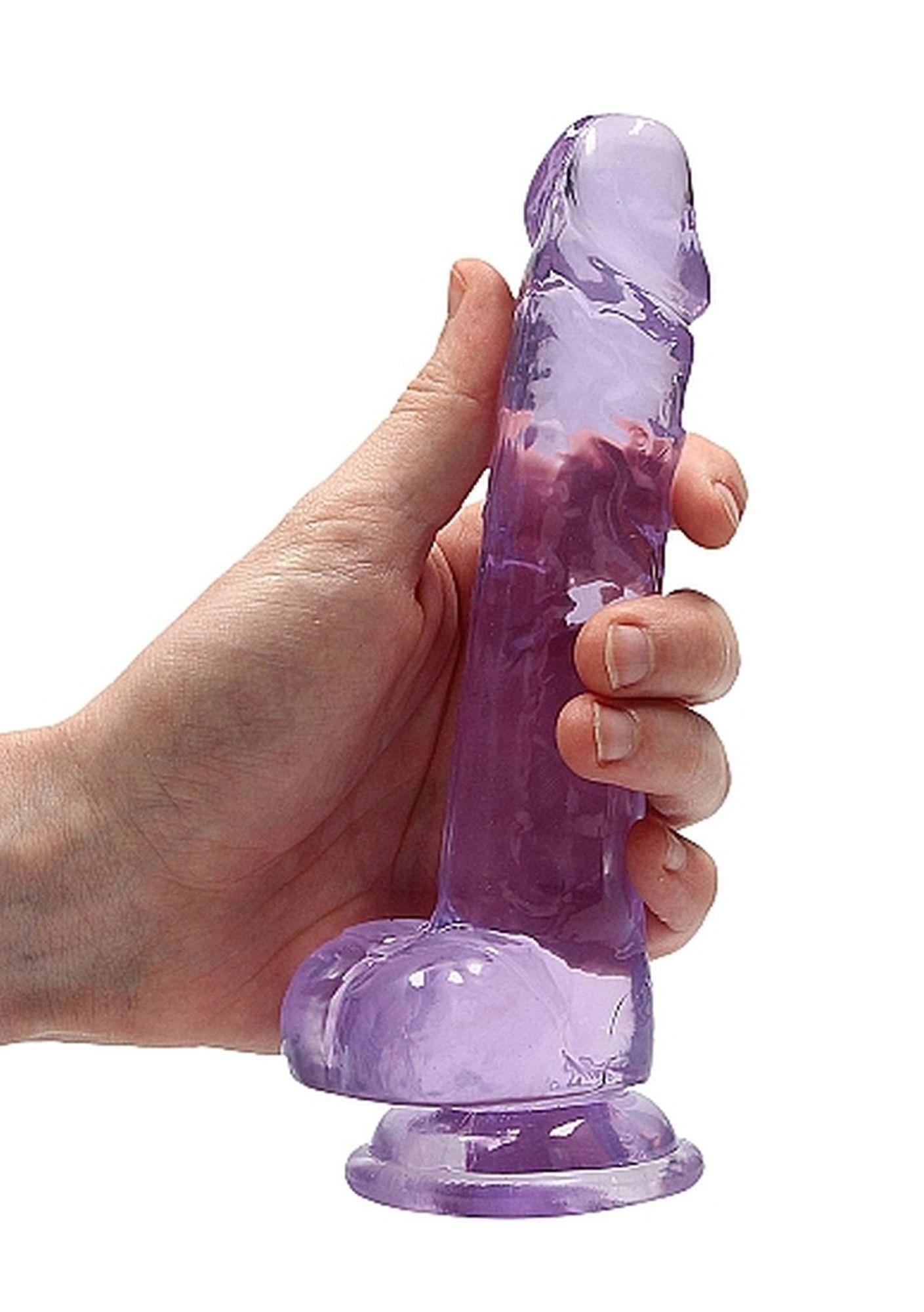 Dildo RealRock Crystal Clear 7”, 19 cm (fioletowy) Dildo RealRock Crystal Clear 7”, 19 cm (fioletowy)