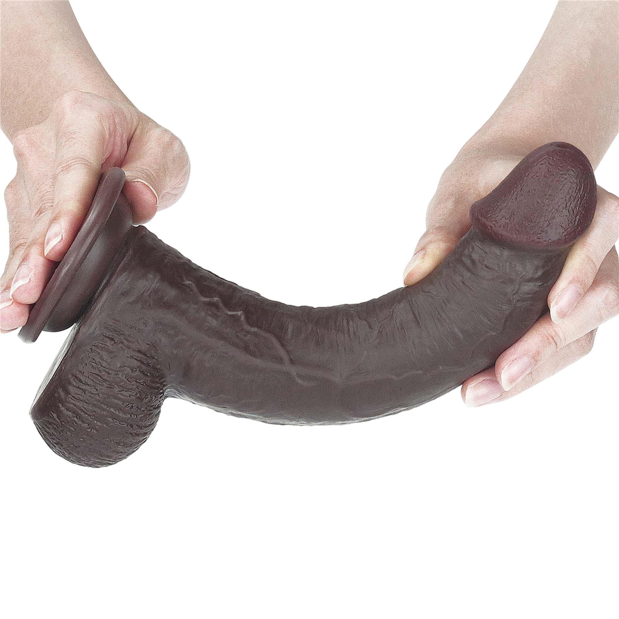 Dildo LoveToy Sliding Skin z dwuwarstwowego materiału, 23 cm (brązowy) Dildo LoveToy Sliding Skin z dwuwarstwowego materiału, 23 cm (brązowy)