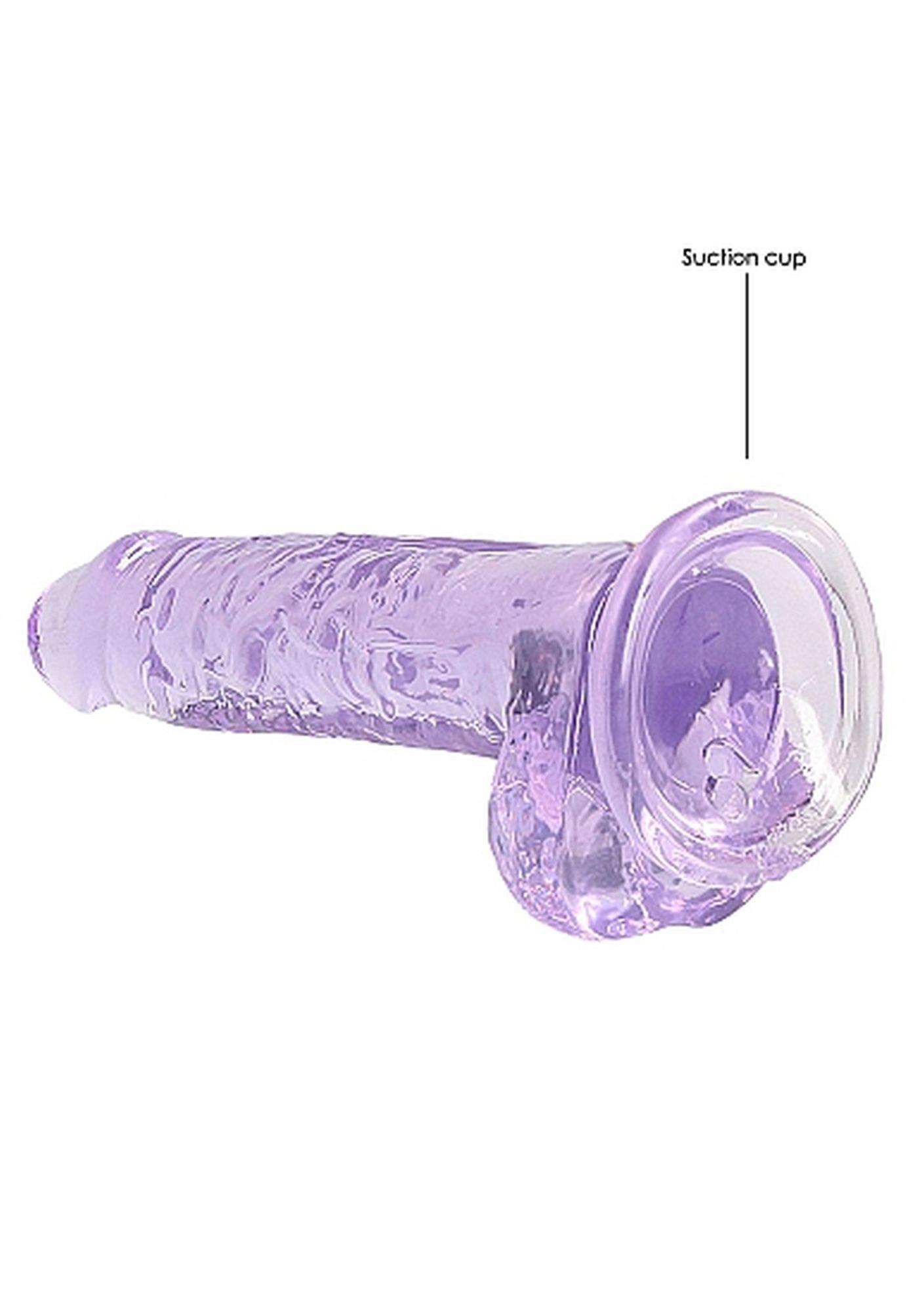 Dildo RealRock Crystal Clear 7”, 19 cm (fioletowy) Dildo RealRock Crystal Clear 7”, 19 cm (fioletowy)