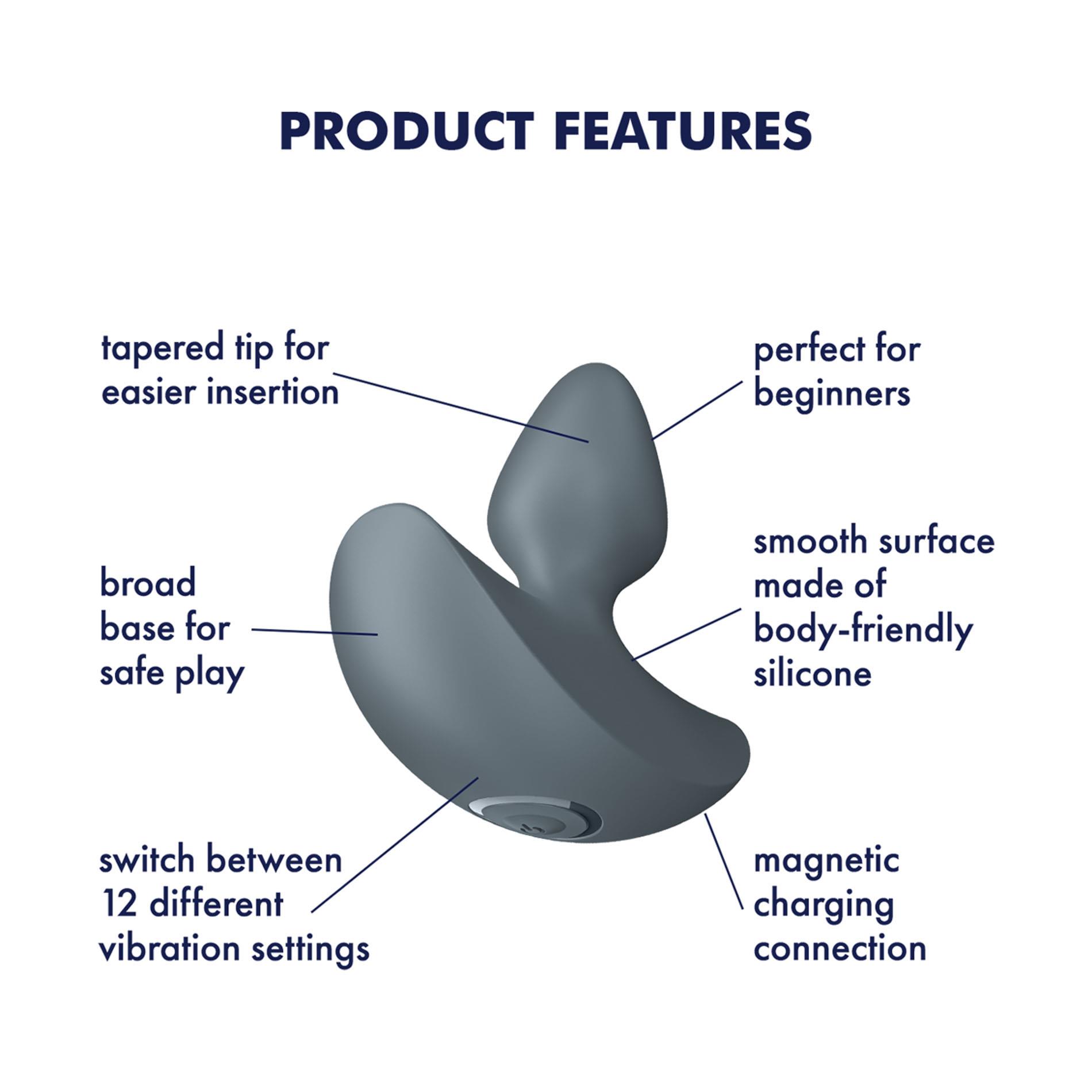 Korek analny Satisfyer Booty Absolute Beginners 1, 7.3 cm (szary) Korek analny Satisfyer Booty Absolute Beginners 1, 7.3 cm (szary)