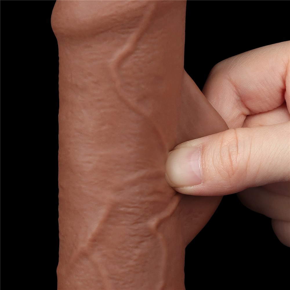 Dildo LoveToy Sliding-Skin Dual Layer Dong 7", 18,3 cm (brązowy) Dildo LoveToy Sliding-Skin Dual Layer Dong 7", 18,3 cm (brązowy)