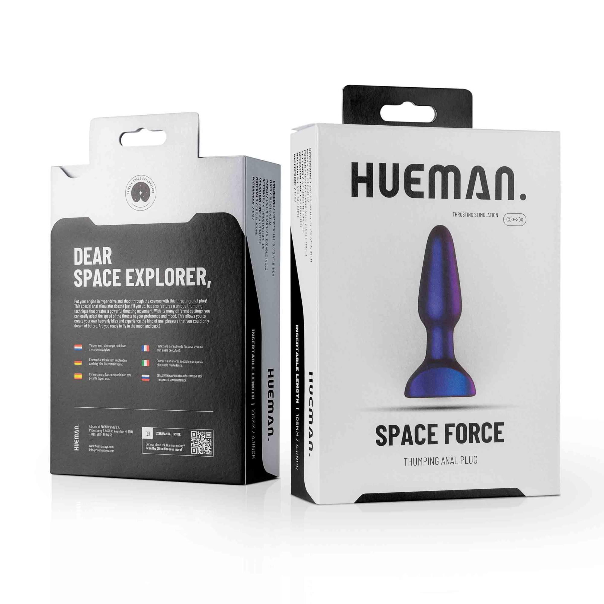 Korek analny Hueman Space Force Thumping, 13,9 cm (fioletowy) Korek analny Hueman Space Force Thumping, 13,9 cm (fioletowy)