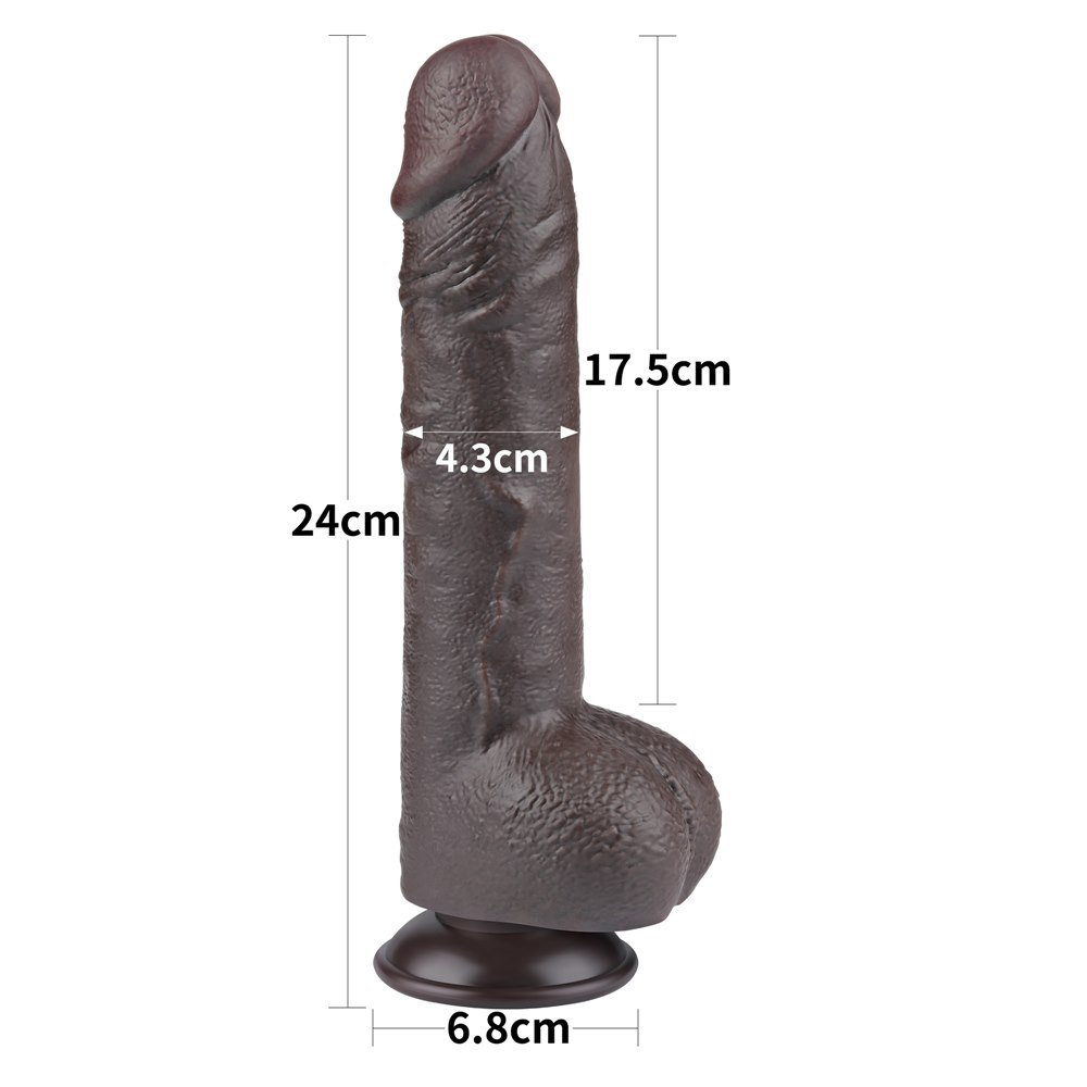 Dildo Sliding-Skin Dual Layer Dong 9.5'', 24 cm (czarny) Dildo Sliding-Skin Dual Layer Dong 9.5'', 24 cm (czarny)