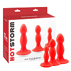 Zestaw korków analnych Hot Storm Anal Wave Probe Kit, 3 szt (czerwony) Zestaw korków analnych Hot Storm Anal Wave Probe Kit, 3 szt (czerwony)