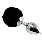 Korek analny z ogonkiem LoveToy Pompon Metal Plug Small, 7 cm (czarny) Korek analny z ogonkiem LoveToy Pompon Metal Plug Small, 7 cm (czarny)