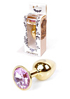 Metalowy korek analny z kryształem Boss Jewellery Gold Plug, 7 cm (różowy) Metalowy korek analny z kryształem Boss Jewellery Gold Plug, 7 cm (różowy)