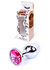 Metalowy korek analny z kryształem Boss Jewellery, 7х2.7 cm (fuksja) Metalowy korek analny z kryształem Boss Jewellery, 7х2.7 cm (fuksja)